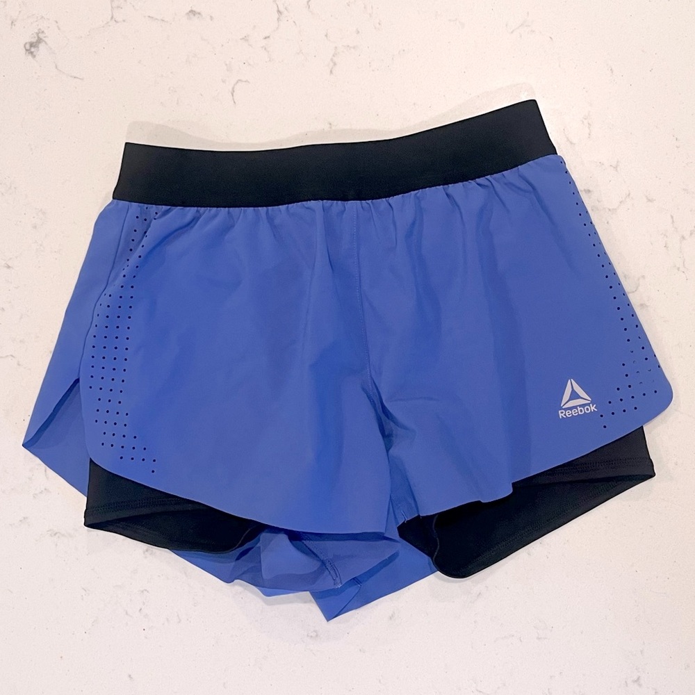 Reebok Quick-Dry Lined Shorts Blue Small